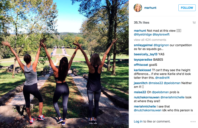 The trio went for a walk in the park. (Photo: Instagram/Martha Hunt)