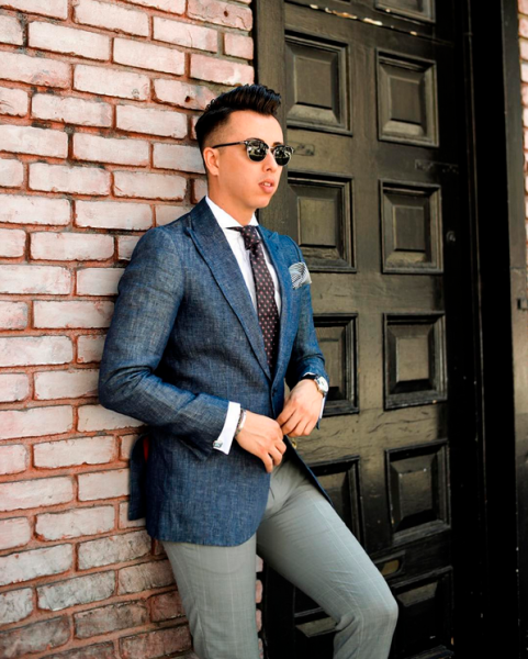 Mr. Scott in a chambray blazer. (Photo: Instagram/Blake Scott)