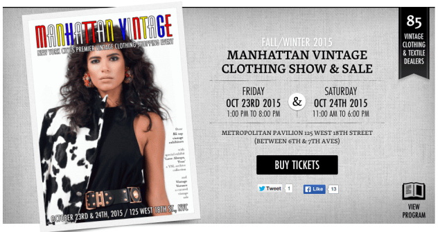 The Manhattan Vintage Clothing show is coming to Metropolitan West on 18th Street on October 23 and 24. (Photo: Manhattan Vintage)