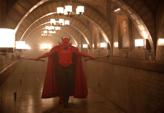 SCREAM QUEENS: The Red Devil in the "Seven Minutes In Hell" episode of SCREAM QUEENS airing Tuesday, Oct. 20 (9:00-10:00 PM ET/PT) on FOX. ©2015 Fox Broadcasting Co. Cr: Patti Perret/FOX.
