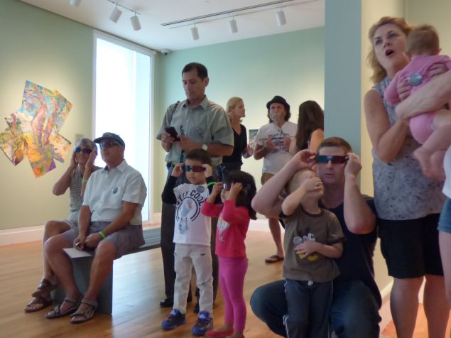 Visitors take in a 3-D movie in one of Building A's new galleries (Photo: Staten Island Museum)