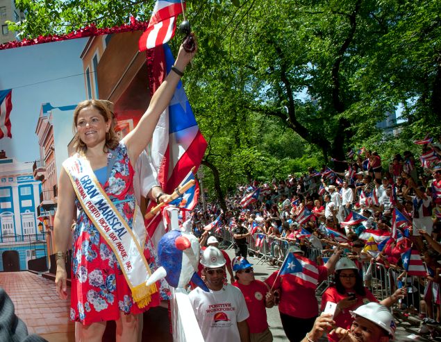 Council Speaker Melissa Mark-Viverito marches in the 2014 Puerto Rican Day Parade. 