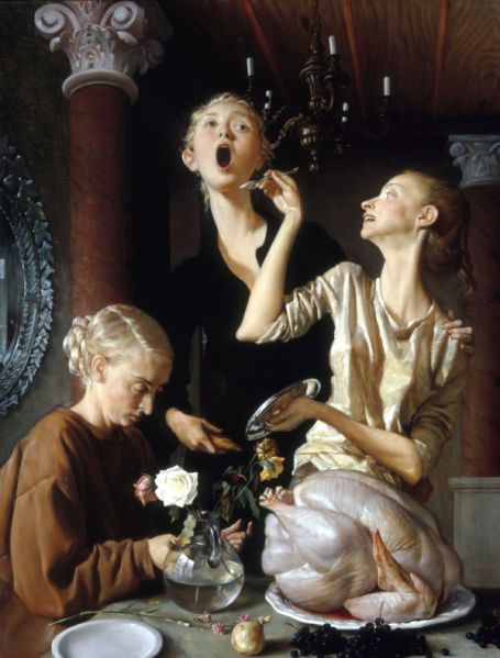 John Currin, Thanksgiving, 2003. (Photo: Courtesy of the Tate)