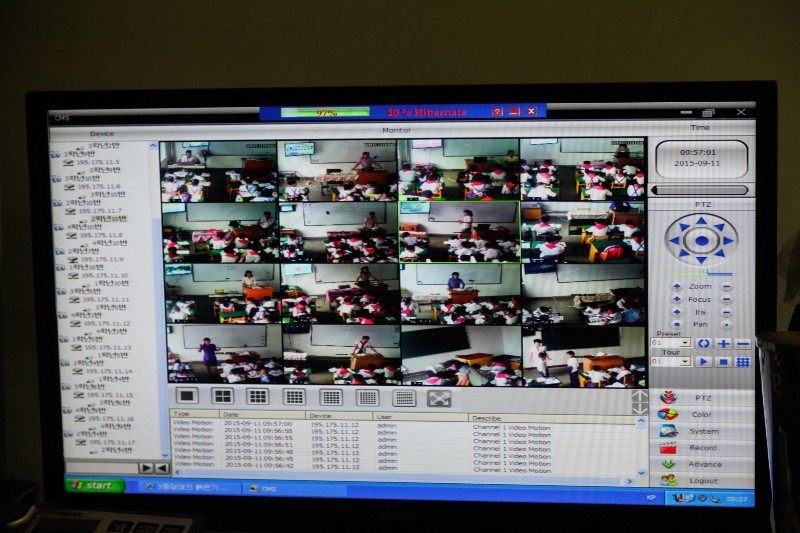 Video surveillance in every classroom at a primary school in Pyongsong