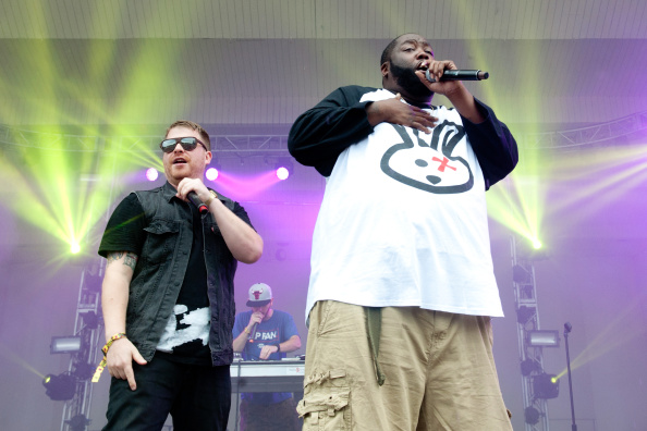 CHICAGO, IL - AUGUST 03: (L-R) El-P and Killer Mike of Run The Jewels perform during 2014 Lollapalooza at Grant Park on August 3, 2014 in Chicago, Illinois. (Photo by Erika Goldring/FilmMagic)