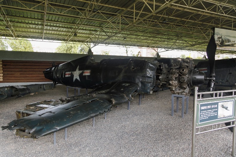 Battered US warplanes and tanks at the Korean War Museum