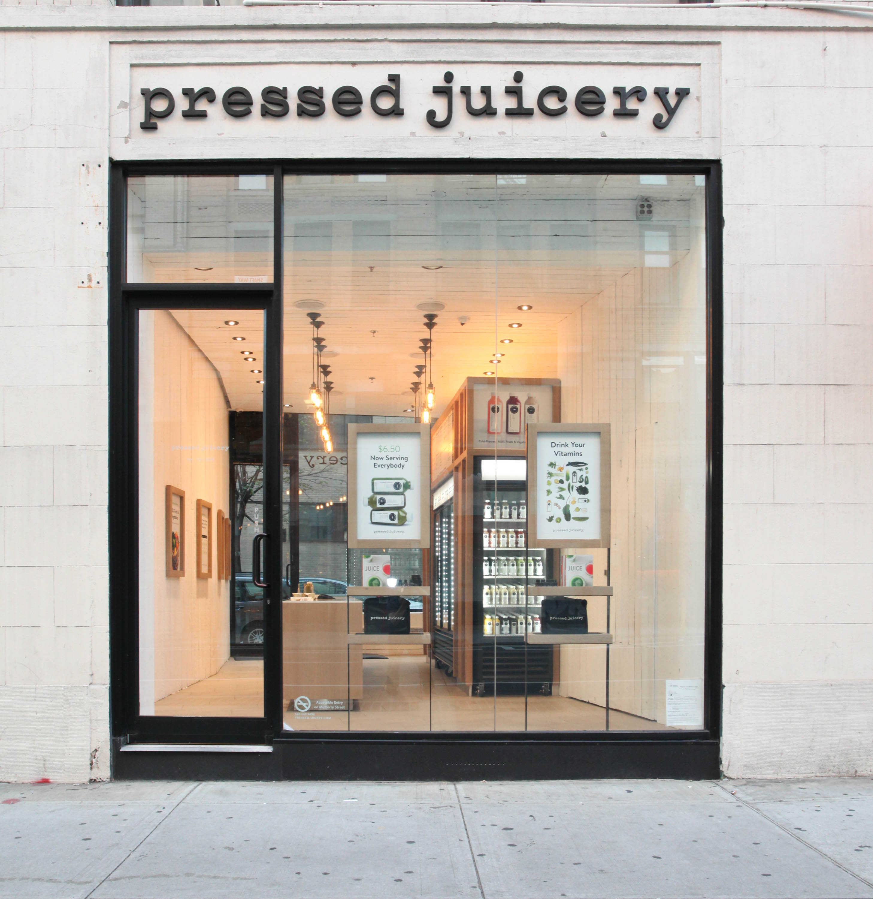 NEW YORK, NY - NOVEMBER 04: Pressed Juicery NYC Store Interiors at Pressed Juicery on November 4, 2015 in New York City. (Photo by Donald Bowers/Getty Images for Pressed Juicery)
