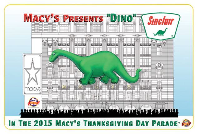 Sinclair's Dino, Macy's Thanksgiving Day Parade, 2015. (Image: Courtesy Macy's)