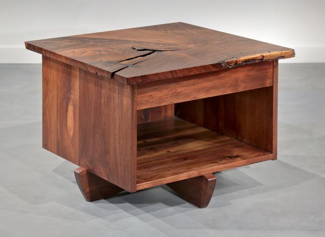 Moderne Gallery of Philadelphia is bringing George Nakashima’s Oversized Swett Stand. Cut from American walnut, it shows the designer’s signature use of wood with knots and burls and edges left unfinished. It’s $85,000 for the pair. (PHOTO: Courtesy Gallery Moderne)