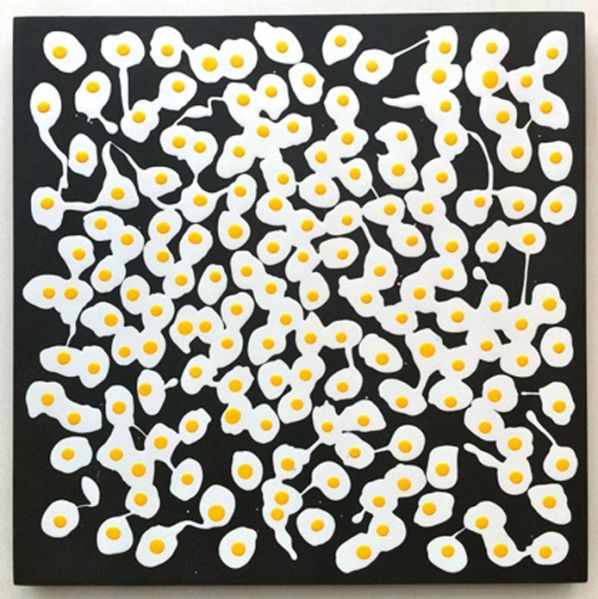 Christopher Chiappa's Fried Egg Painting #60. (Photo: Courtesy of Sculpture Center)