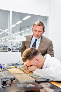 Daniel Craig visits the OMEGA Factory