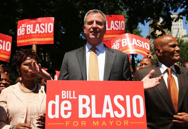 Mayor Bill de Blasio during his 2013 campaign. (Photo: Spencer Platt for Getty Images)