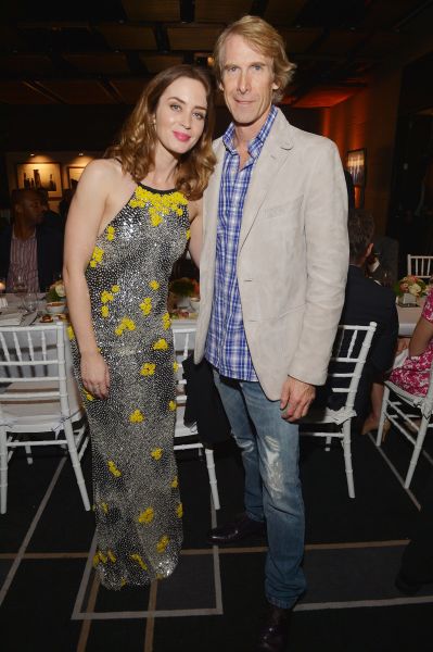 MIAMI, FL - DECEMBER 03: Actress Emily Blunt and director Michael Bay attend IWC Schaffhausen celebrates ''Timeless Portofino'' Gala Event during Art Basel Miami Beach to mark the launch of the New Portofino Midsize Watch Collection during Art Basel Miami Beach at The W Hotel South Beach on December 3, 2014 in Miami, Florida. (Photo by Gustavo Caballero/Getty Images for IWC)