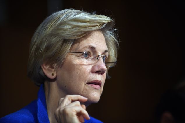 WASHINGTON, DC - JULY 29: Sen. Elizabeth Warren (D-MA) listens during a hearing of the Senate Health, Education, Labor, and Pensions Committee on July 29, 2015 in Washington, DC. The committee is examining the reauthorization of the Higher Education Act, focusing on combating campus sexual assault. (Photo by Astrid Riecken/Getty Images)