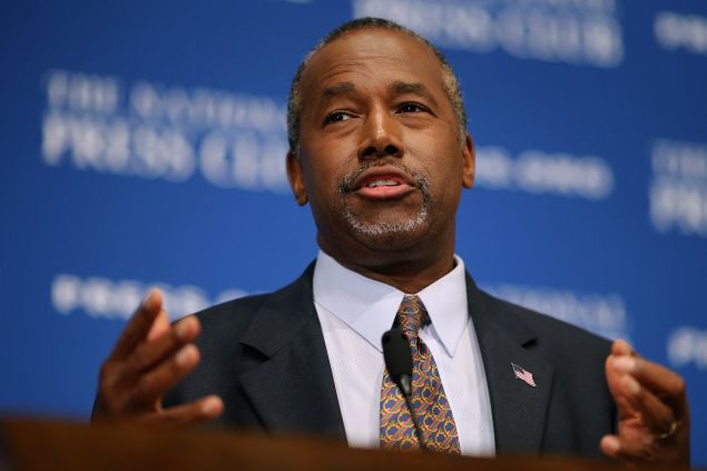 Dr. Ben Carson addresses the National Press Club Newsmakers Luncheon in Washington, DC. (Photo: Chip Somodevilla/Getty Images)
