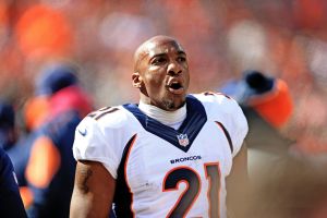 Cornerback Aqib Talib of the Denver Broncos deserves arrest for his poking the eye of an opponent (Photo by Andrew Weber/Getty Images)