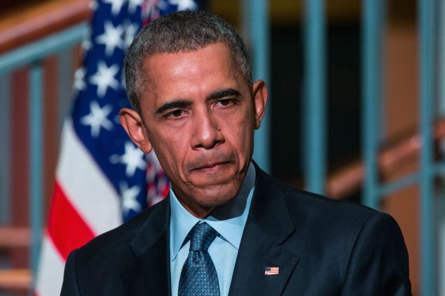 NEWARK, NJ - NOVEMBER 02: U.S. President Barack Obama speaks at the Rutgers University-Newark S.I. Newhouse Center for Law and Justice on November 2, 2015 in Newark, New Jersey. Obama spoke on the difficulties formerly-incarcerated people face when re-entering society after serving time in prison and new initiatives to help support those going through the process. (Photo by Andrew Burton/Getty Images)