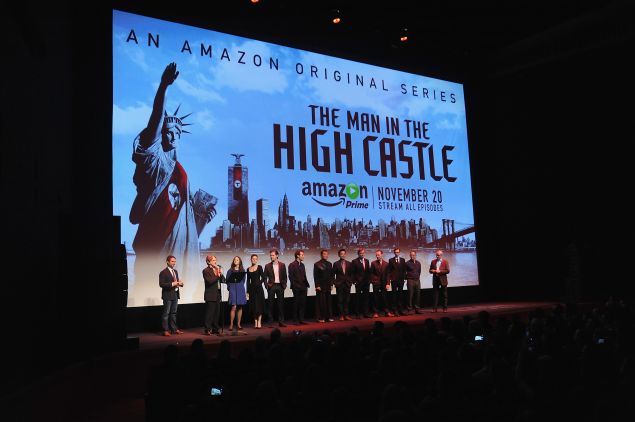 Actors on stage during the New York premiere of The Man in the High Castle. (Photo: Brad Barket for Getty Images for Amazon)