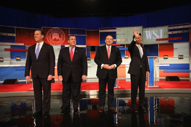 The four Republicans tonights. (Photo: Getty Images)