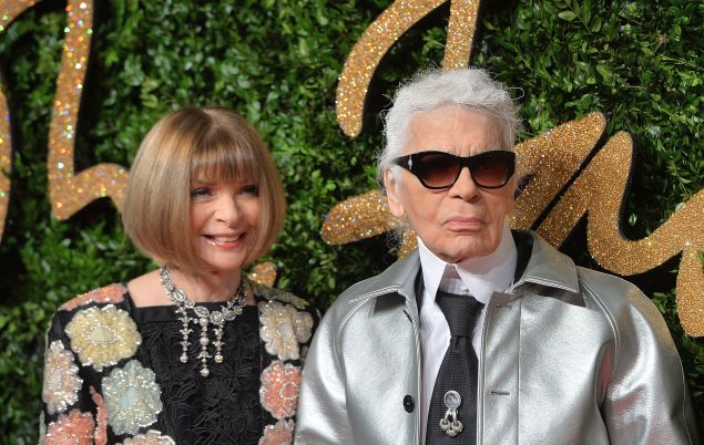 Proof that both Karl Lagerfeld and Anna Wintour did show up to the BFA (Photo: Anthony Harvey/Getty Images)