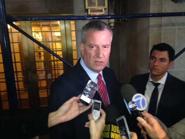 Mayor Bill de Blasio today (Photo: Will Bredderman for Observer).