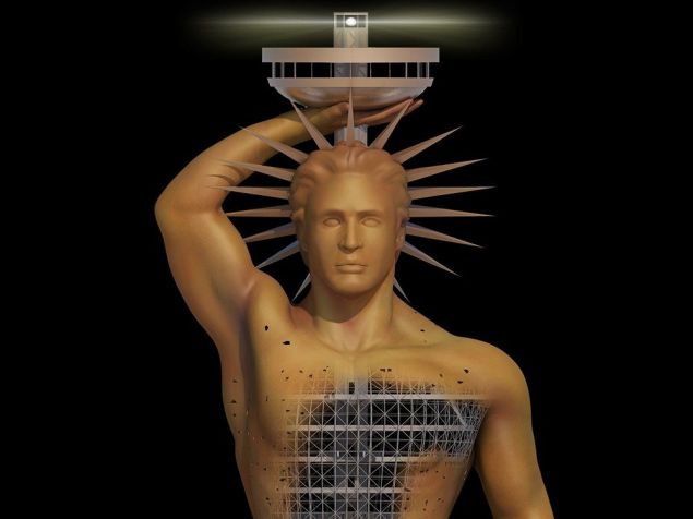 A projected view of the statue's lighthouse. (Photo: Colossus of Rhodes Project)