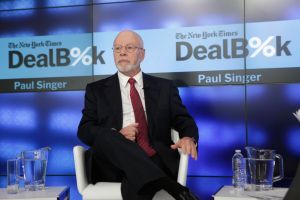 NEW YORK, NY - DECEMBER 11: Founder and President, Elliot Management Corporation Paul Singer speaks onstage during The New York Times DealBook Conference at One World Trade Center on December 11, 2014 in New York City. (Photo by Thos Robinson/Getty Images for New York Times)