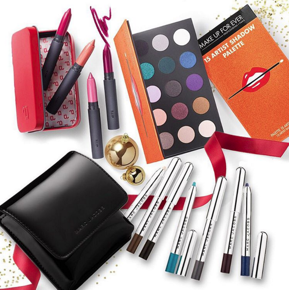 Marc Jacobs eyes and Bite lips make anyone holiday party ready (Photo: Sephora Instagram).