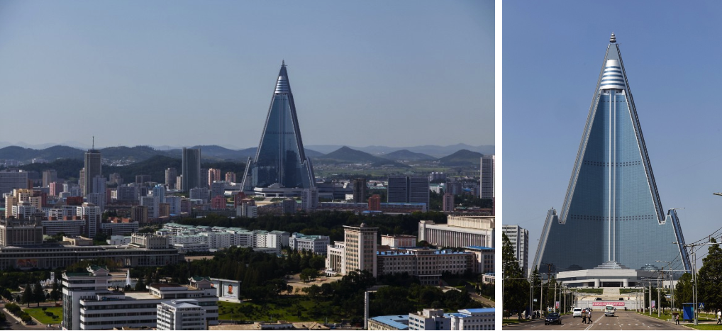 The Ryugyong Hotel, the tallest building in North Korea (though still unfinished and unoccupied since 1987)