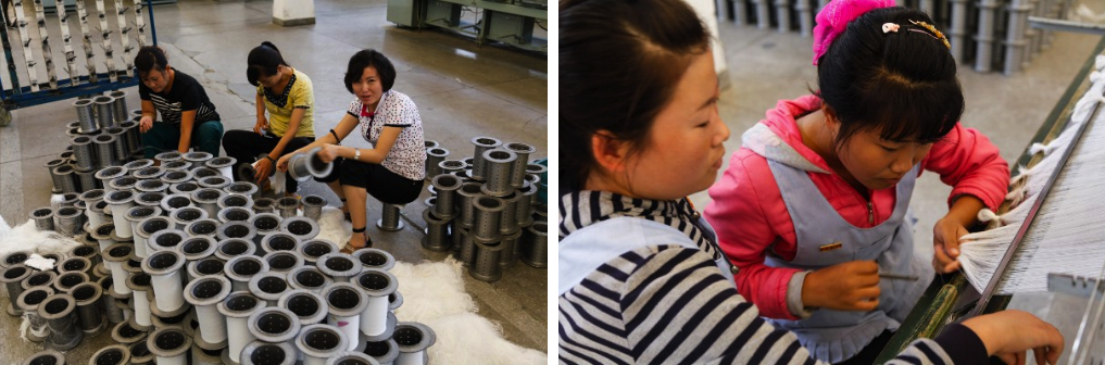 Workers in North Korea’s largest textile factory