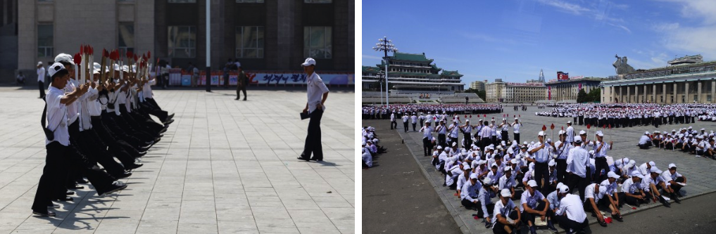 Rehearsing for the country’s massive Party Foundation Day celebration on October 10, 2015