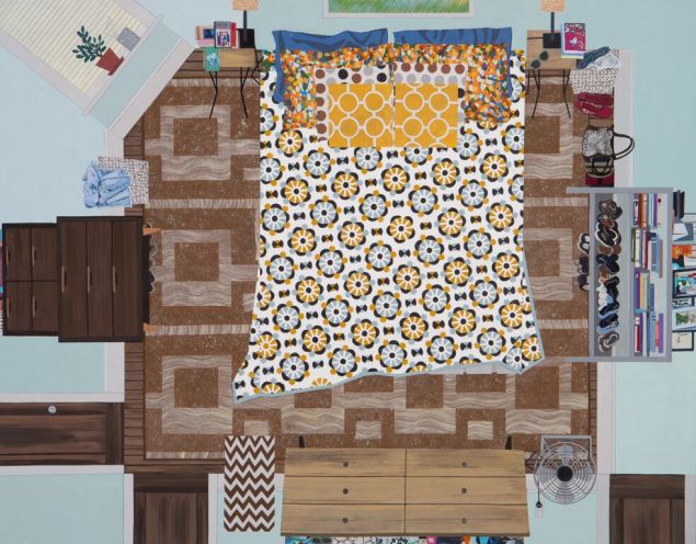 Ann Toebbe, Crooked Bedspread, 2015. (Photo: Courtesy of the artist and Monya Rowe Gallery)