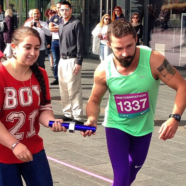 Shia LaBeouf's 2014 performance #METAMARATHON found the actor running laps around Amsterdam's Stedelijk Museum. (Photo: Stedelijk Museum via Instagram, @stedelijkmuseum)