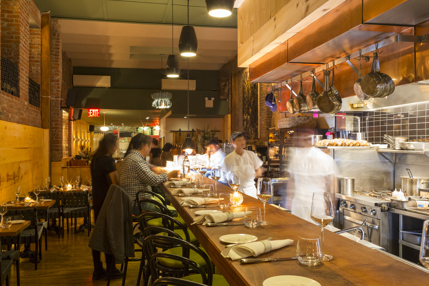 The open kitchen and dining bar at Lowlife, 178 Stanton Street, NY, NY 10002 PHOTO: Melissa Goodwin for Observer