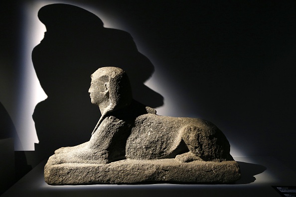 A sphinx (Ist century BC) displayed at the Institut du Monde Arabe (The Arab World Institute) in Paris for the exhibition "Osiris, Egypts Sunken Mysteries," on view until January 31, 2016. A version of the show will travel to London's British Museum. (Photo: Francois Guillot/AFP/Getty Images)