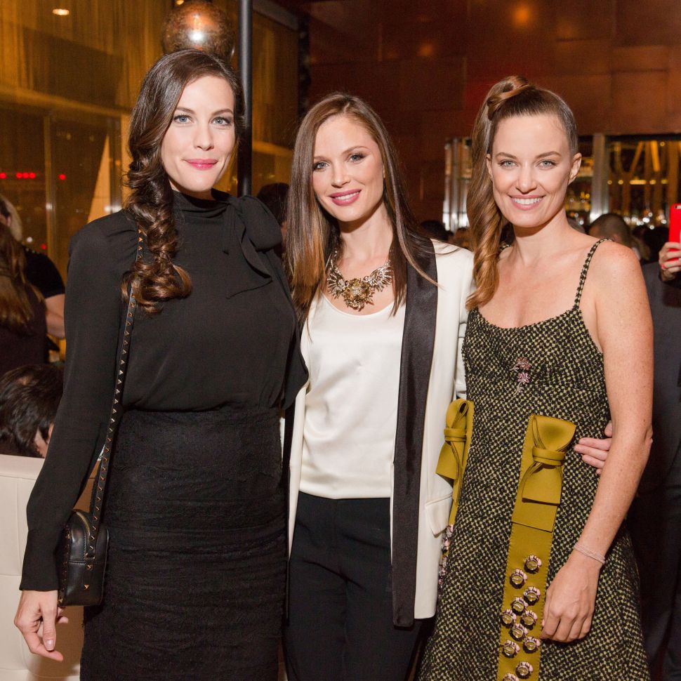 Topaz Page-Green, Georgina Chapman, Liv Tyler (Photo: BFA). 