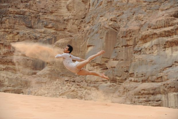 Jason Garcia Ignacio in Thirst, a film made in the protected desert of Wadi Rum in the Hashemite Kingdom of Jordan. (Photo: Courtesy of Paul Gordon Emerson)