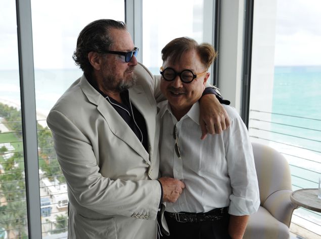 Julian Schnabel and Michael Chow (Photo by Andrew Toth/Getty Images for Soho Beach House)