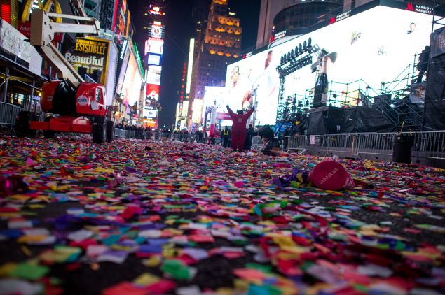 New Year's in Times Square. (Photo: Andrew Theodorakis for Getty Images)