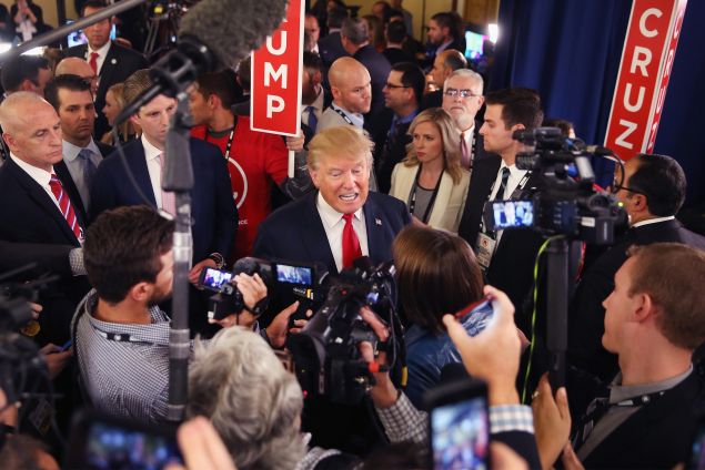Donald Trump after a recent televised debate. (Photo: Scott Olson for Getty Images)