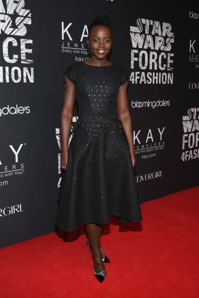 NEW YORK, NY - DECEMBER 02: Actress Lupita Nyong'o attends the Star Wars "Force 4 Fashion" Event on Dec. 2 at the Skylight Modern in NYC. Top designers showcased bespoke looks inspired by characters from Star Wars: The Force Awakens that will be auctioned off for Bloomingdales holiday charity. (Photo by Larry Busacca/Getty Images for Disney Consumer Productsfor Disney)