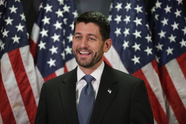 WASHINGTON, DC - DECEMBER 08: Speaker of the House Paul Ryan (R-WI) and members of the House GOP leadership hold a news briefing following the weekly Republican Conference meeting at the U.S. Capitol December 8, 2015 in Washington, DC. The House is preparing to vote on legislation that would deny visa-free travel to anyone who has been in Iraq, Syria or any country with significant terror activity in the past five years and changes to the visa waiver program, which allows citizens from 38 countries to travel to the U.S. without a visa. (Photo by Chip Somodevilla/Getty Images)