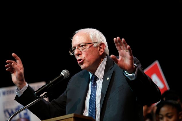 CHICAGO, IL - DECEMBER 23: Democratic presidential candidate U.S. Senator Bernie Sanders, (I-VT) speaks during a news conference December 23, 2015 in Chicago, Illinois. Sanders, who is seeking the nomination from the Democratic Party talked about police reform and preventing people of color from being victimized by police officers across the country. (Photo by Joshua Lott/Getty Images)