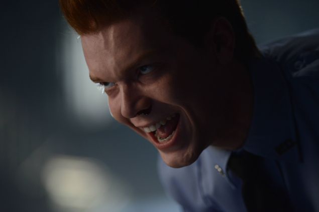 GOTHAM: Jerome Valeska (guest star Cameron Monaghan) in the Rise of the Villains: ÒKnock, KnockÓ episode of GOTHAM airing Monday, Sept. 28 (8:00-9:00 PM ET/PT) on FOX. ©2015 Fox Broadcasting Co. Cr: Nicole Rivelli/FOX.