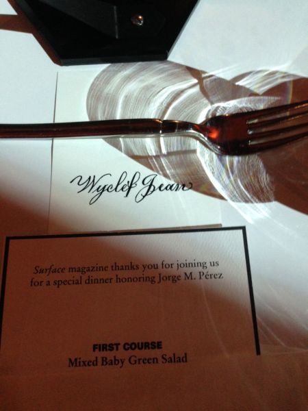 A placecard at the dinner for Mr. Jean. (Photo: Guelda Voien)