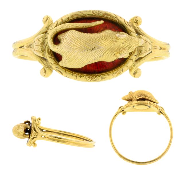 Enamel and gold Mouse Ring, (ca. 1880). (Photo: Courtesy Elizabeth Doyle)