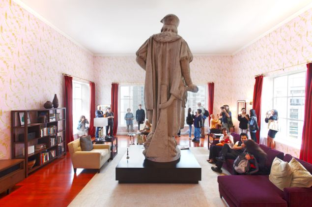Tatzu Nishi, Discovering Columbus, (2012). (Photo: Tom Powel Imaging, via Public Art Fund website)