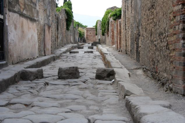 The ancient city of Pompeii.