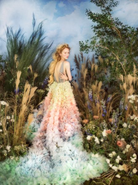 Pure romance in the form of a Marchesa dress and Cartier jewels (Photo: Jamie Beck for Ann Street Studio).