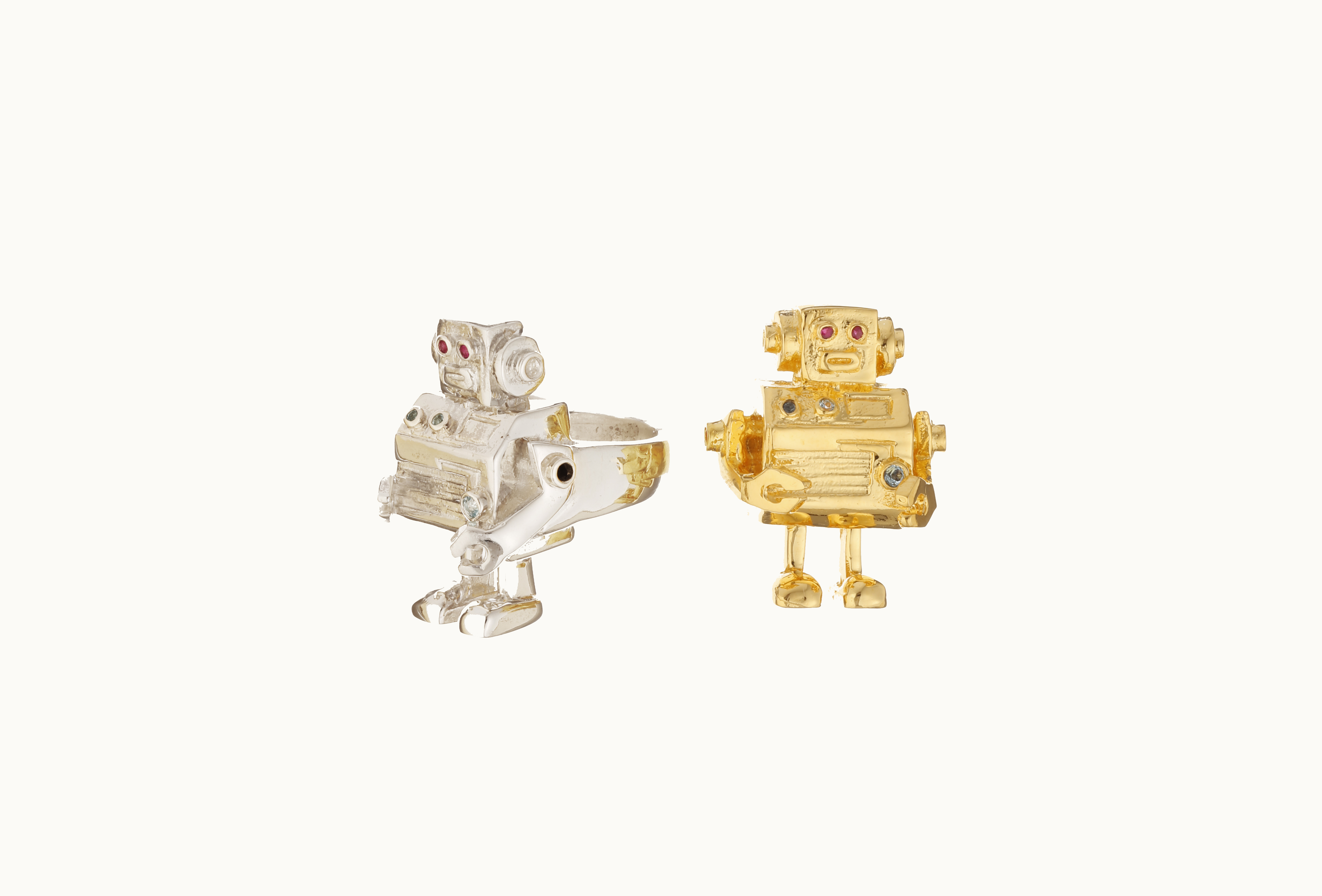 Robot Rings - Silver, Gold, Ruby,Diamond